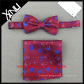 Chinese Manufacturer Polyester Self Tie Men's Bow Ties and Pocket Square